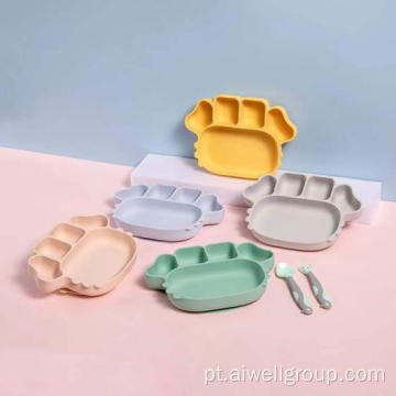 Plato de Silicone para crianças desenho animado de caranguejo